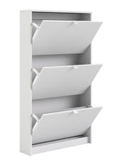 Shoes Shoe Cabinet 3 folding doors with 1 compartment - White