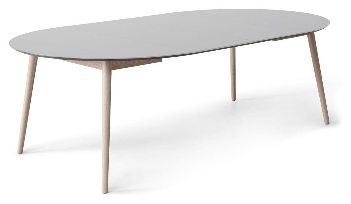 Meza Round Dining Table Ø135, White/Oak legs