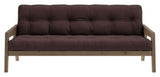 Grab Sofa bed, Brown lacquered pine, Brown