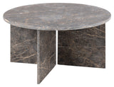 Vega, coffee table Ø90 - brown/gray