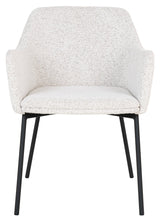 Melilla, Dining chair w/armrests, white/bouclé