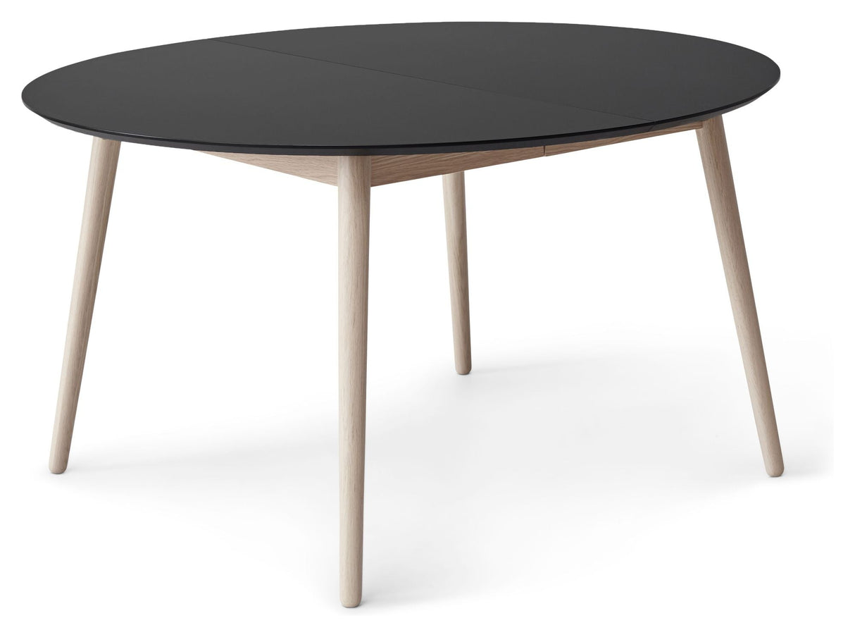 Meza Round Dining Table Ø135, Black/Oak legs