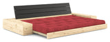 Base Sofa bed with Sideboxes, Ruby Red/black