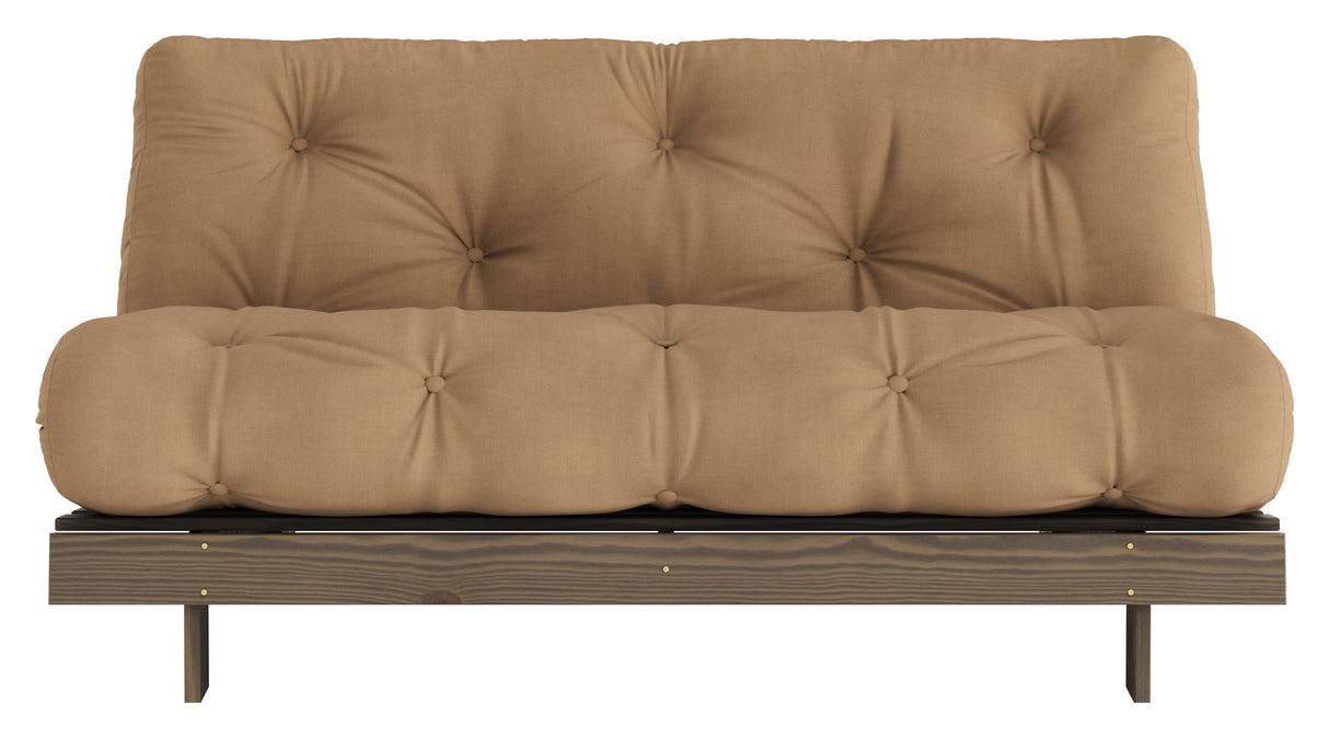 Roots 160 Sofa bed, Brown lacquered pine, Mocca