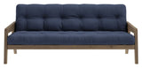 Grab Sofa bed, Brown lacquered pine, Navy