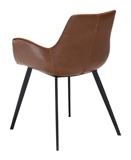 Hype Armchair, vintage light brown leatherette/black legs