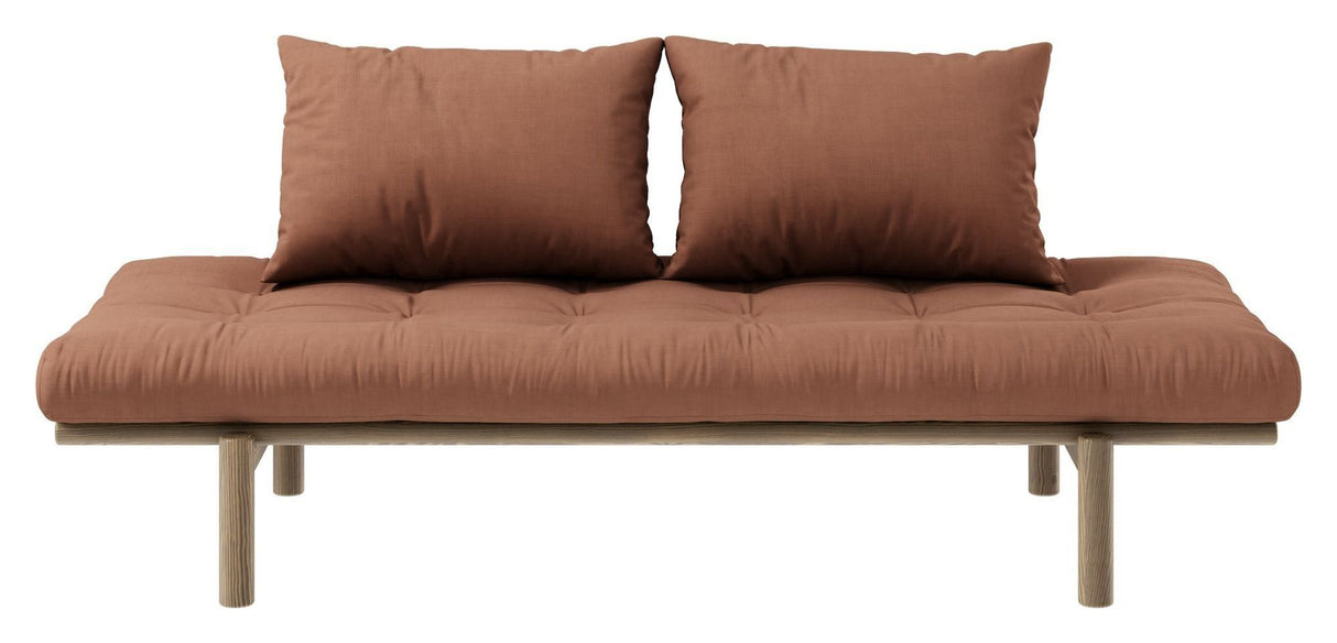 Pace Daybed Sofa bed, Brown lacquered pine, Clay Brown