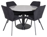 Razzia Dining Table Ø106, w. 4 Gemma Chairs, Black