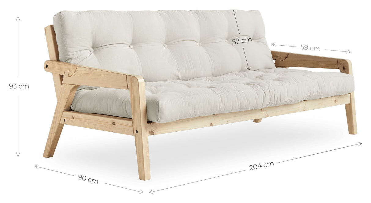 GRAB Sofa bed 130x200, Nature/Olive