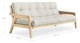 Grab Sofa Bed, Pine/Ivory Velvet