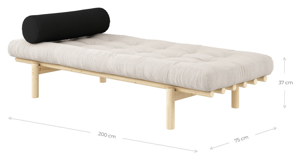 Next Daybed, Pine/Dark Gray Velvet