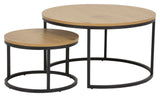 Spiro Coffee Table Set, Ø80/Ø50, Wild Oak Melamine/Black