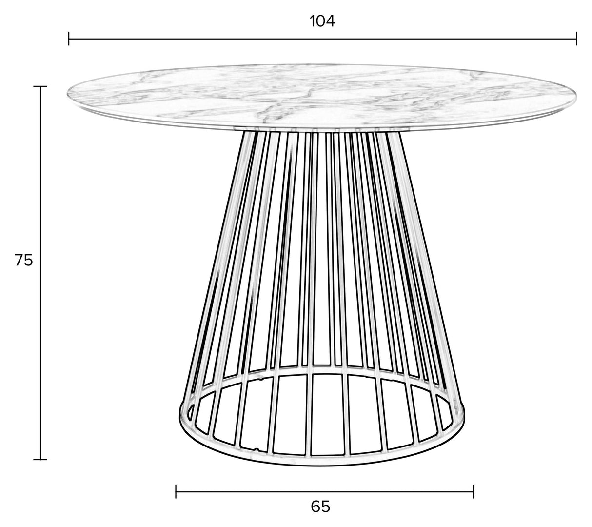 homii Floris Dining Table White, Ø104