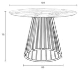 homii Floris Dining Table White, Ø104