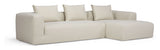 Kornum Sofa with chaise longue right, Offwhite Bouclé