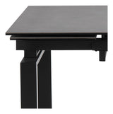 Huddersfield Dining table with glass/ceramics 120/200x85, black