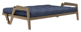 Grab Sofa bed, Brown lacquered pine, Navy