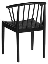 Lindeberg Dining chair with black braid, Black lacquered beech