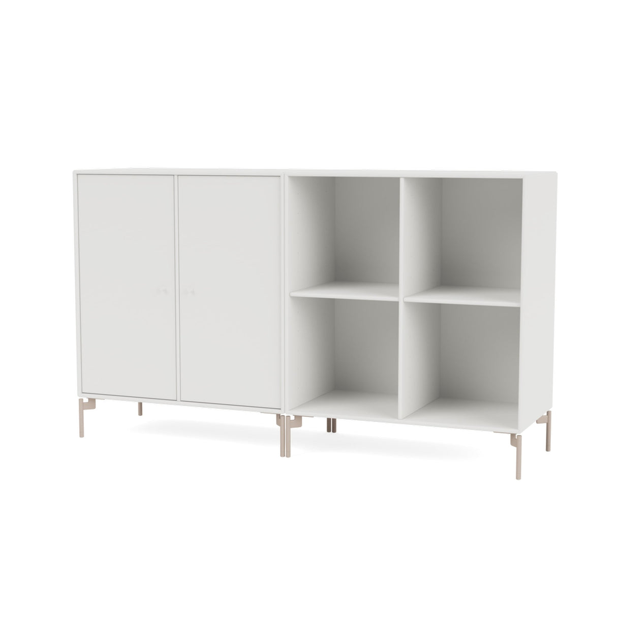 PAIR Classic sideboard with mushroom legs, White