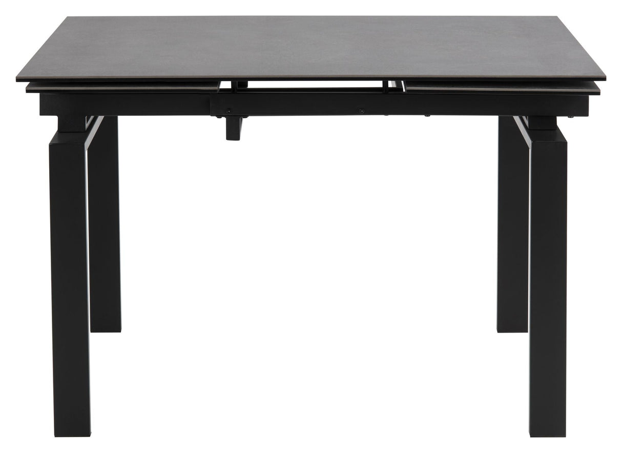 Huddersfield Dining table with glass/ceramics 120/200x85, black