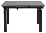 Huddersfield Dining table with glass/ceramics 120/200x85, black