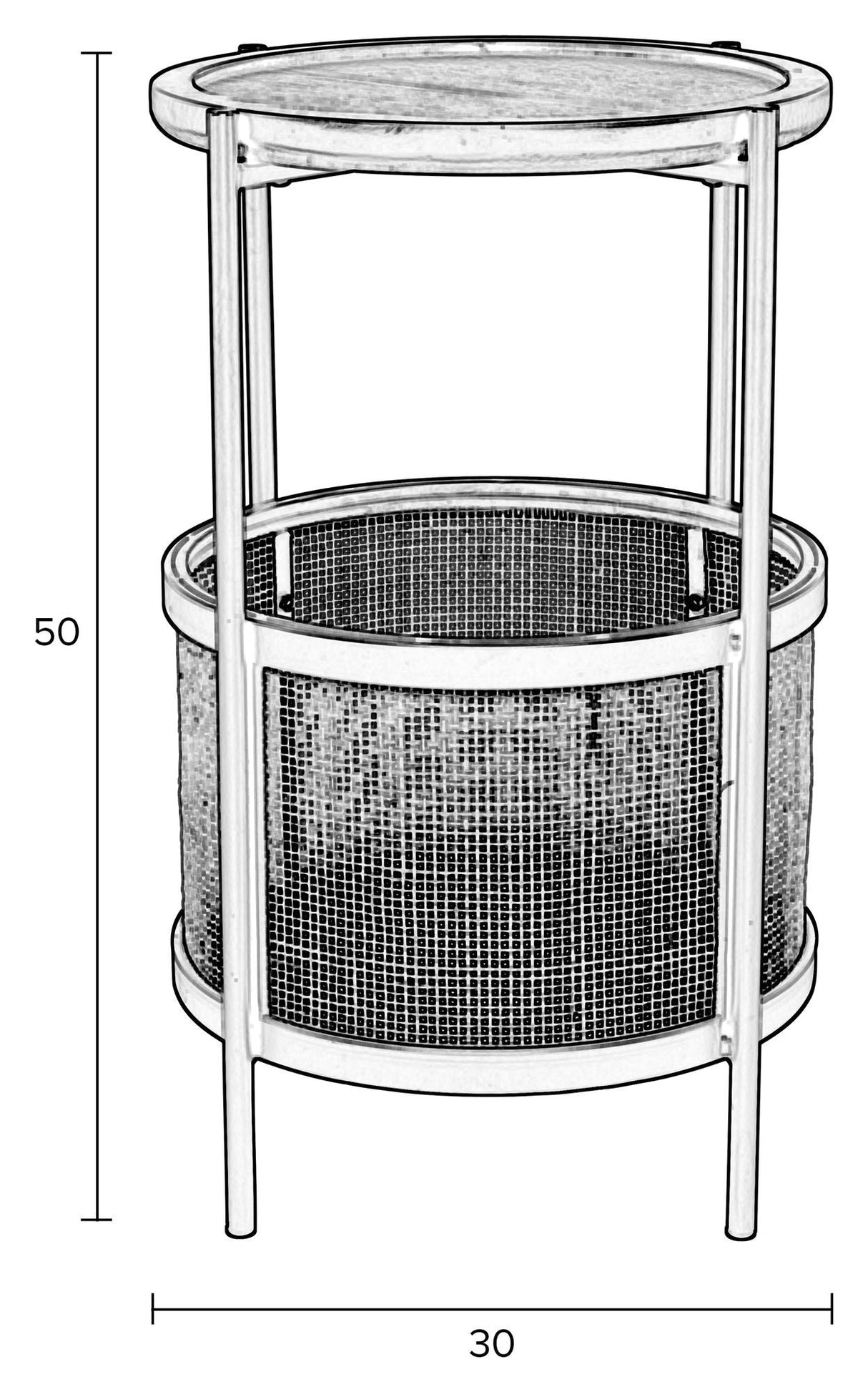 homii Makato Side Table Ø30, Nature/Sand