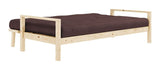 Knob Sofa bed, Lacquered Pine, Brown