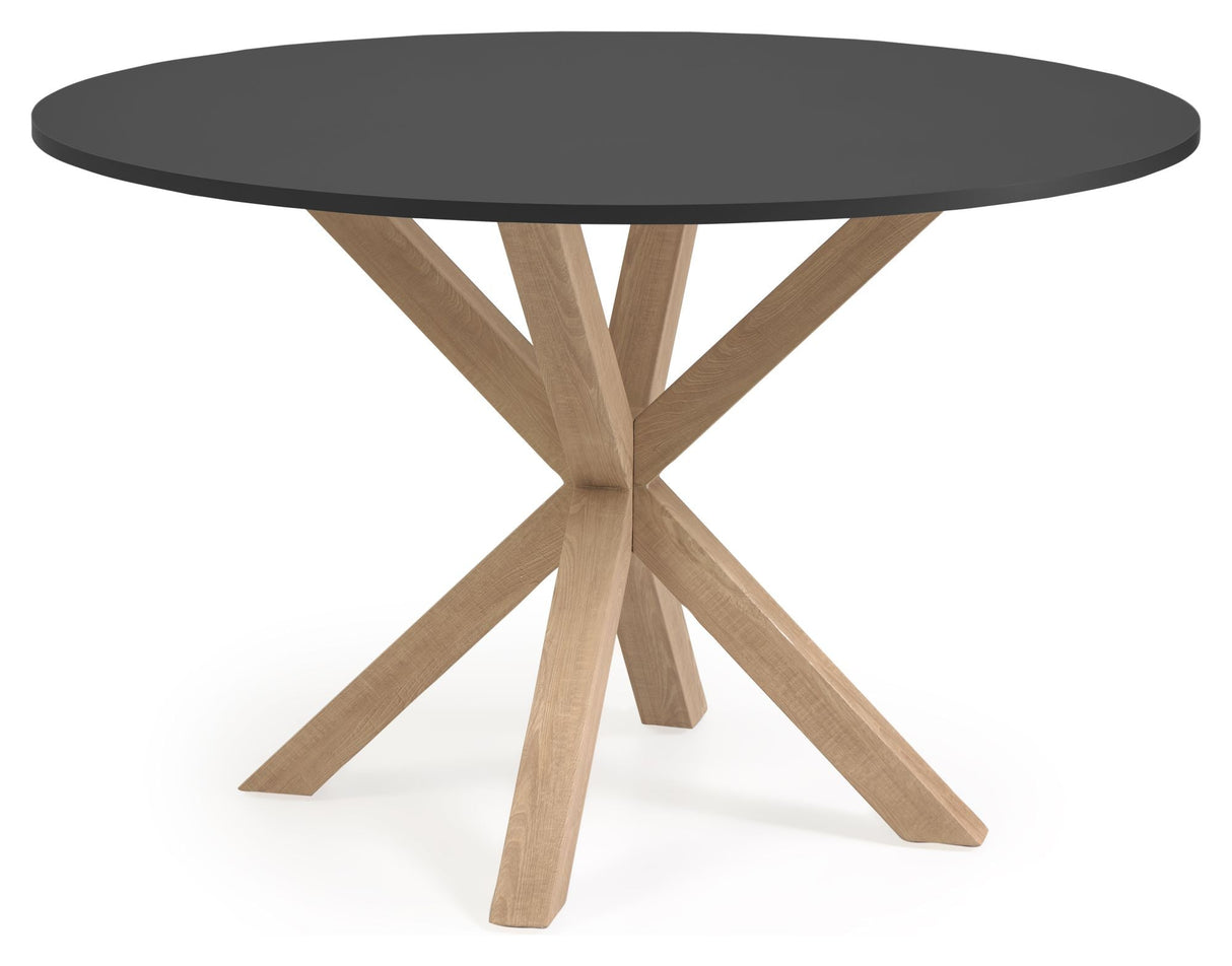 Argo Full Dining Table Ø119, Black Lacquered Top