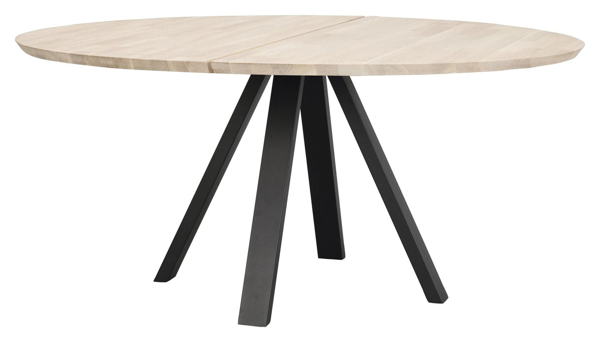 Carradale Dining Table, Ø150, White pigmented oak/V-bone