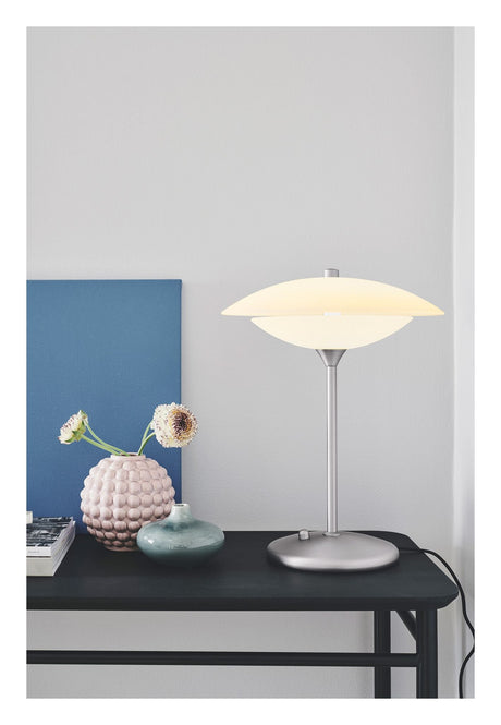 Baroni Table Lamp Ø30, Opal/Steel