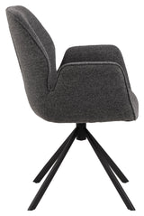 Aura, dining chair w/armrests - anthracite