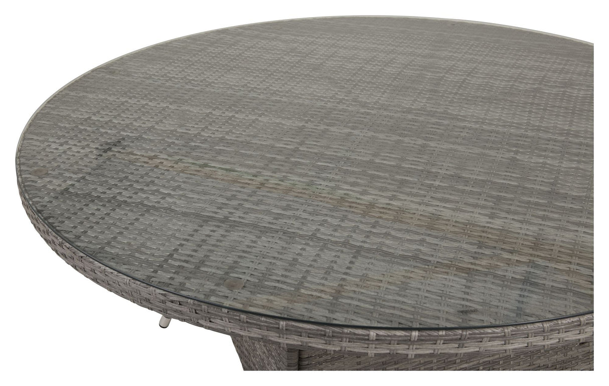 Volta, Garden table, Ø150, Gray Merge/glass top