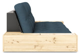 Base Sofa bed with Sideboxes, Petrol Blue/black