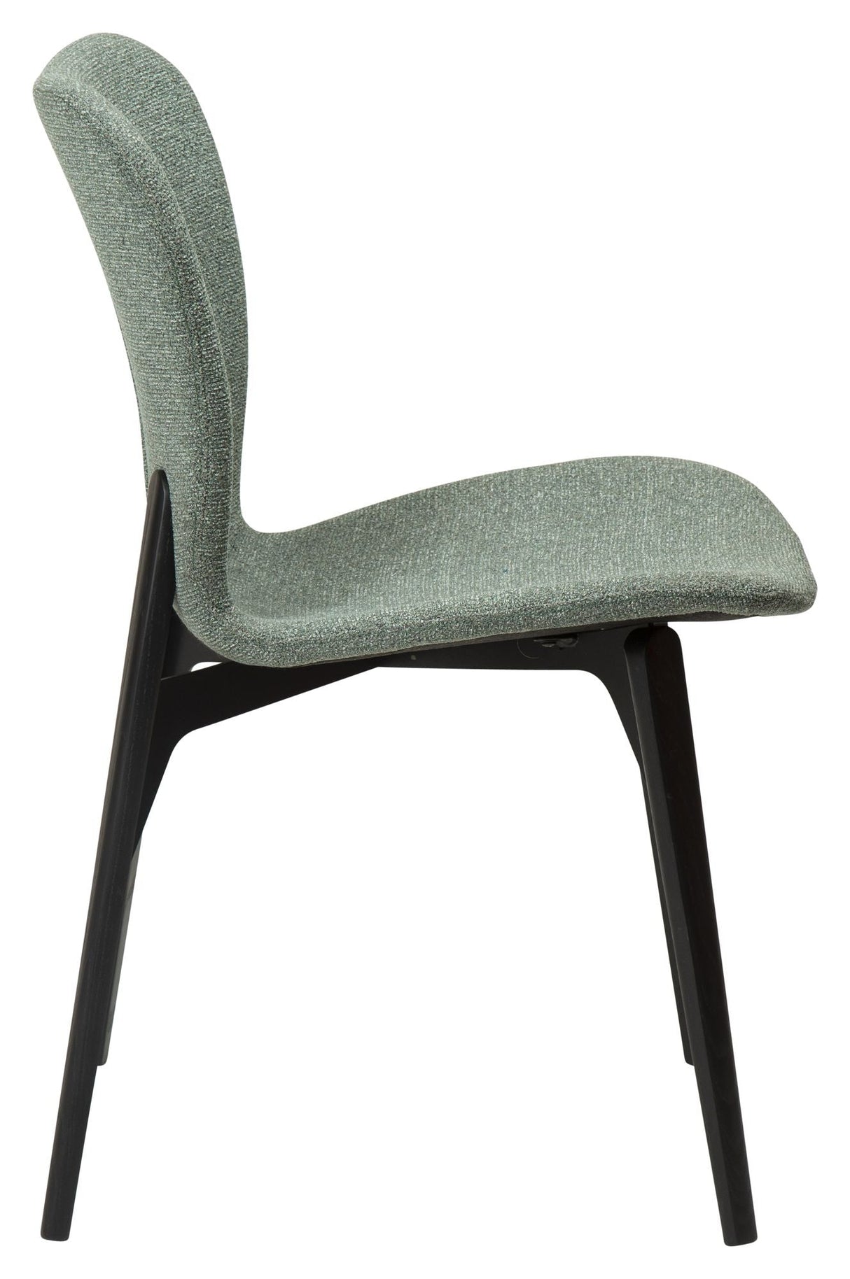 Paragon Dining chair, pebble green bouclé fabric/black ash