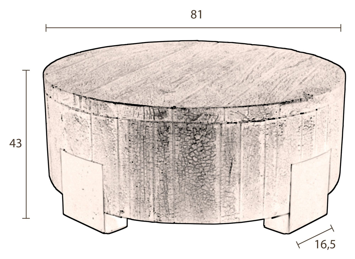 Dutchbone Coals Coffee table, Ø81, Acacia wood