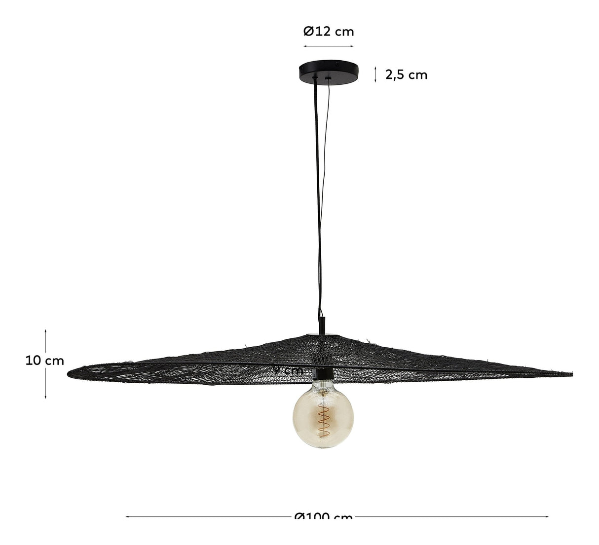 Makai Ceiling lamp with black finish, Ø100