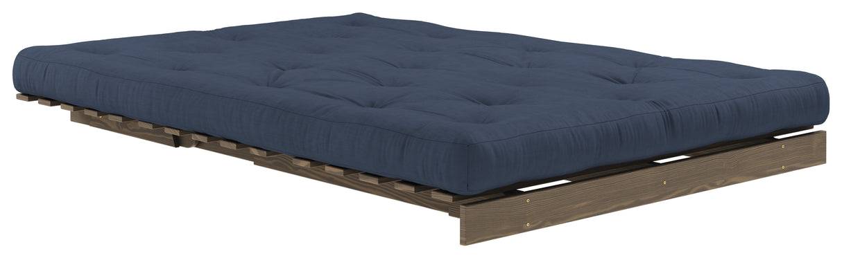 Roots 140 Sofa bed, Brown lacquered pine, Navy