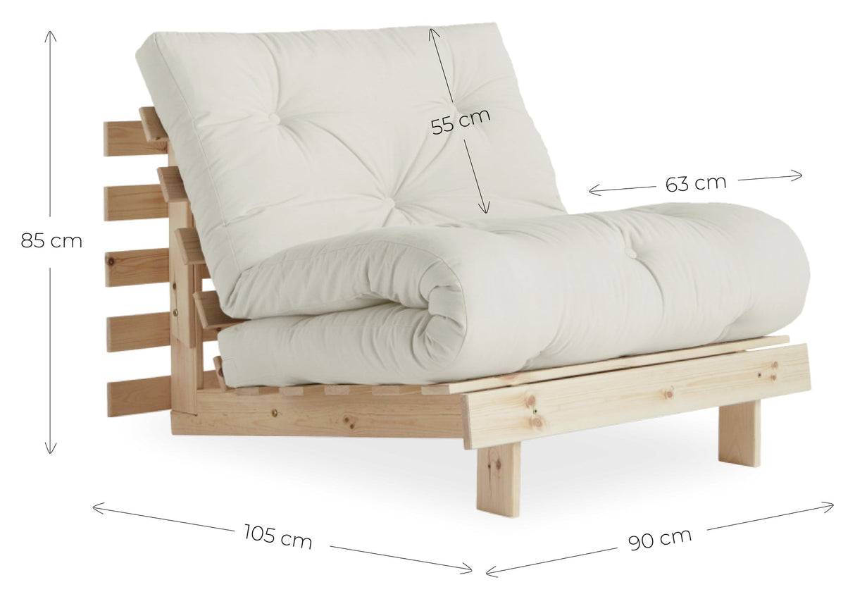 Roots 90 Sofa bed, Mocca/Nature