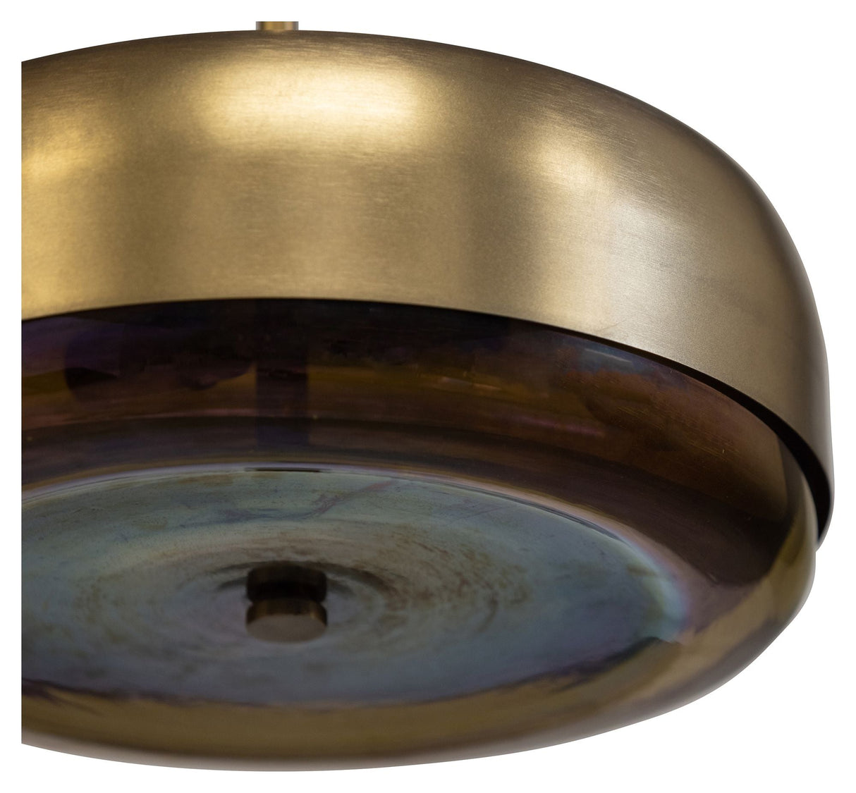 Safa Ceiling Lamp, Ø33, Brown Glass/Antique Brass