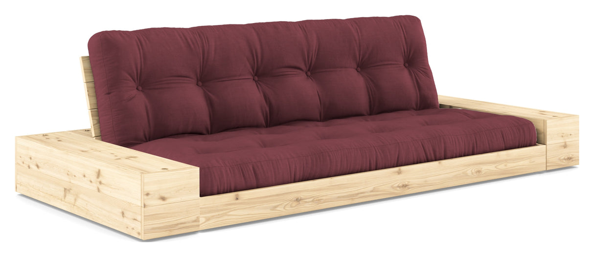 Base Sovesofa m. Sideboxes, Bordeaux/natur