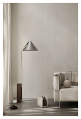 Cone Floor Lamp, Brushed Aluminum/Walnut