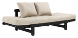 Beat Sofa bed, Black lacquered, Pine/Beige