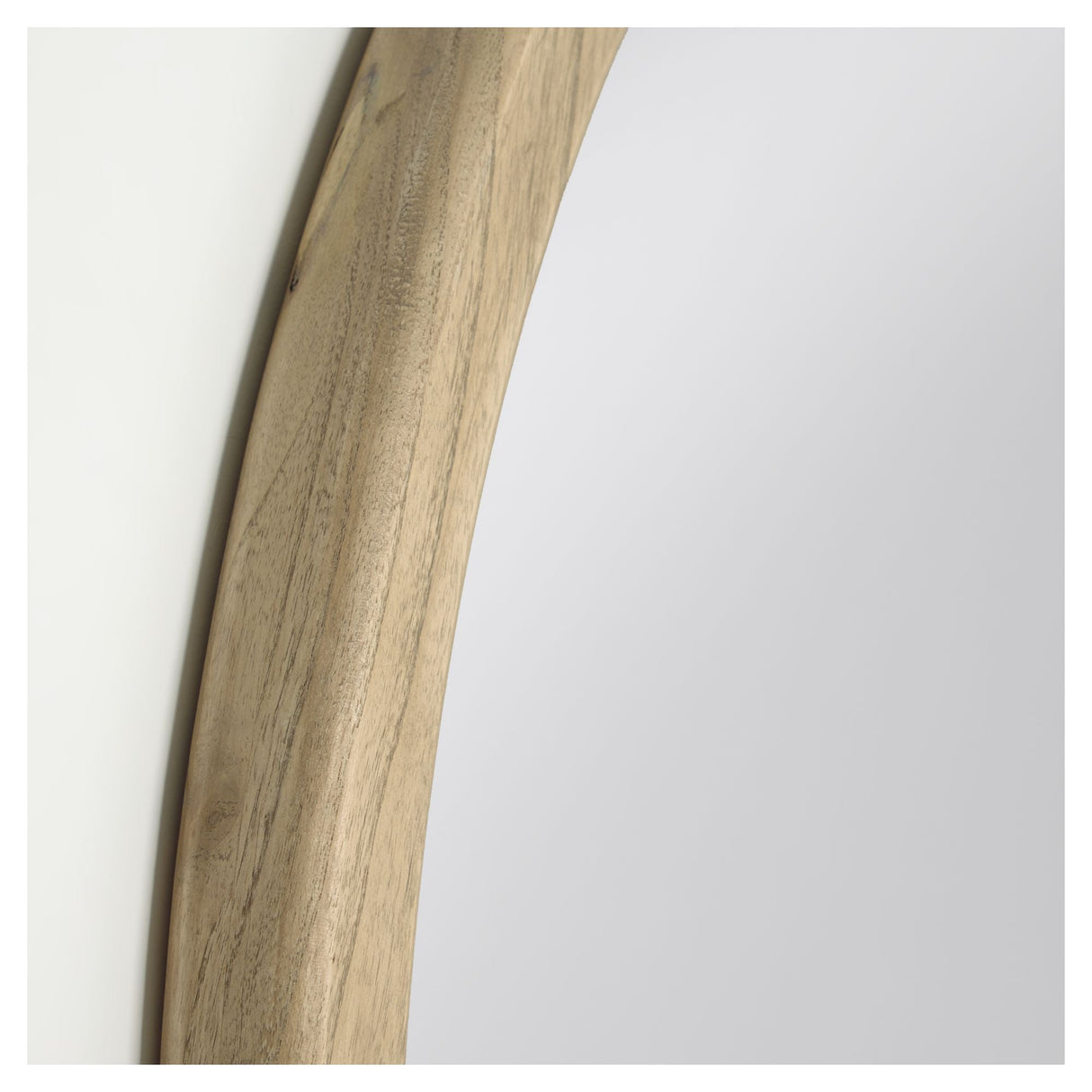 Alum Mirror with wooden frame, Ø100