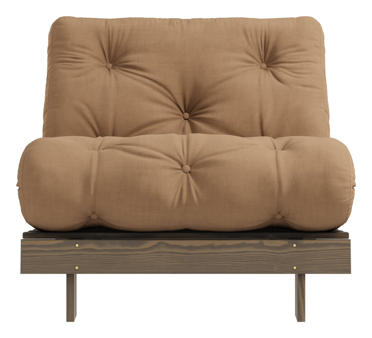 Roots 90 Sofa bed, Brown lacquered pine, Mocca