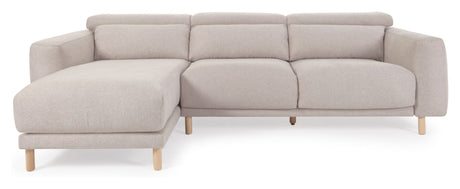 Singa 3-pers. Sofa with left-facing chaise longue, Beige Chenille