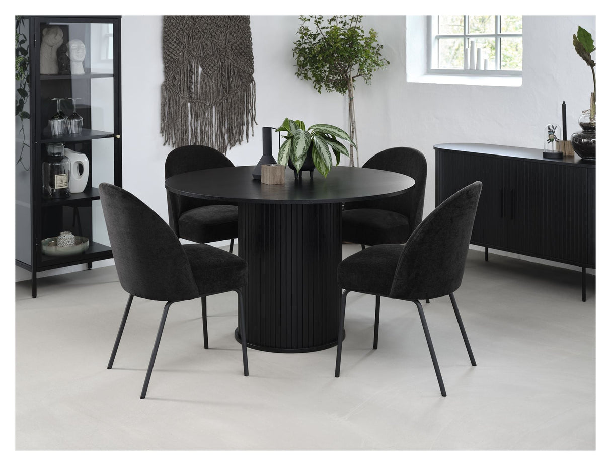 Malmö Dining table Ø120 - Black/oak