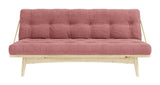 Folk Sofa bed, Pine, Sorbet Pink velvet