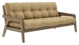 Grab Sofa bed, Brown lacquered pine, Wheat Beige