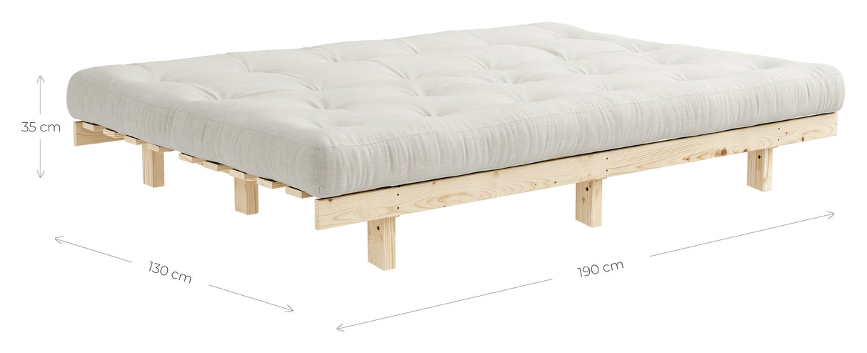 Lean sofa bed, pine/brown