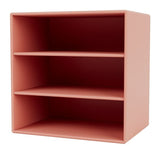 Mini Shelf module with horizontal shelves, Rhubarb